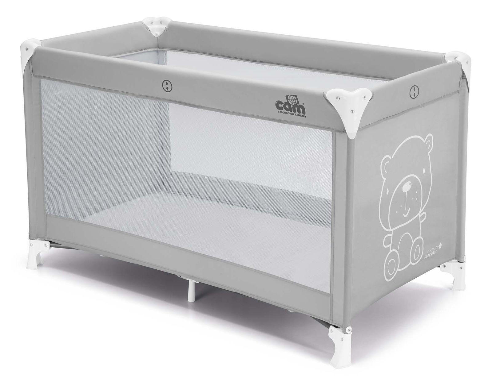 REISEBETT für Babys Sonno| für 0-36 Monate | Kinderreisebett inklusive Transporttasche | Teddy Grau - Grau, Textil (21/23/75cm) - Cam il Mondo del Bambino S.p.A.