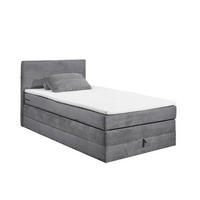 BOXSPRINGBETT 120/140x200 – Bettkasten, 7‑Zonen‑Tonnentaschenfederkern & Komfort‑T25‑Topper - Beige/Anthrazit, Holz/Holzwerkstoff (120/200cm) - ed exciting design