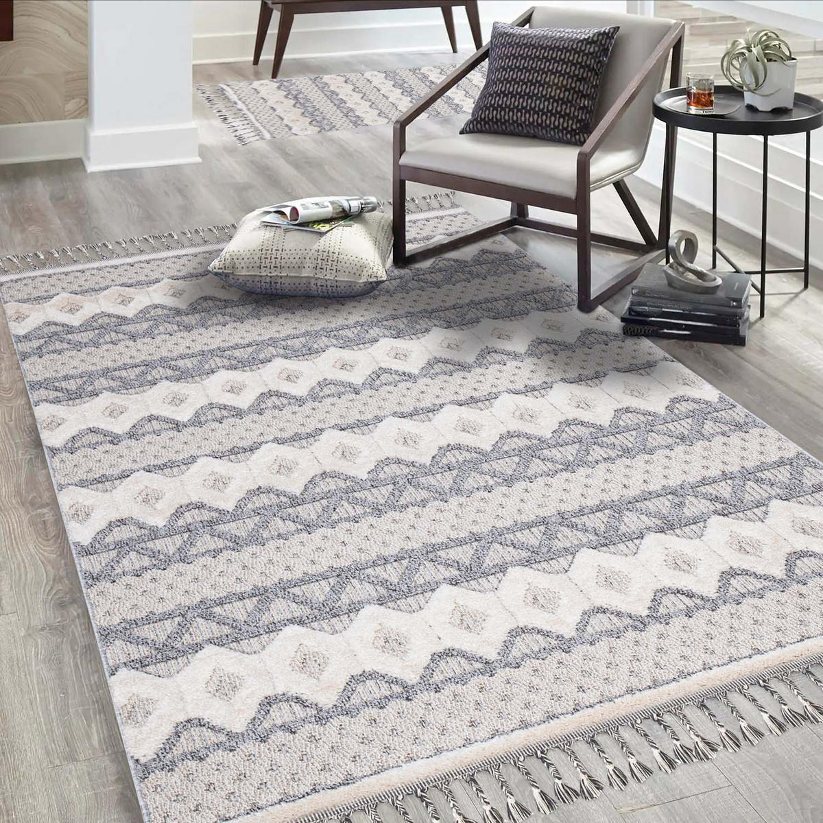 KURZFLOR-TEPPICH Valencia 728 Graublau 200x290 cm - Blau/Grau, Textil (200/290cm) - carpet city