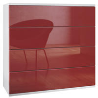 KOMMODE Pavos Bordeaux Hochglanz - Bordeaux, Holzwerkstoff (76/76/35cm) - Vladon