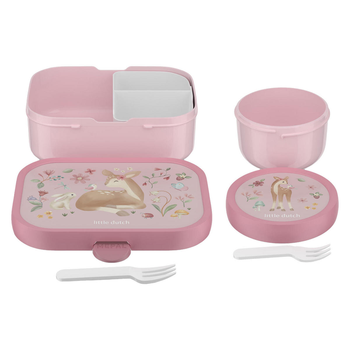 OBST- UND BENTOBOX Campus (2025) Fairy Garden 300 & 750 ml 2er Set - Pink/Rosa, Kunststoff (1/1/1cm) - Mepal