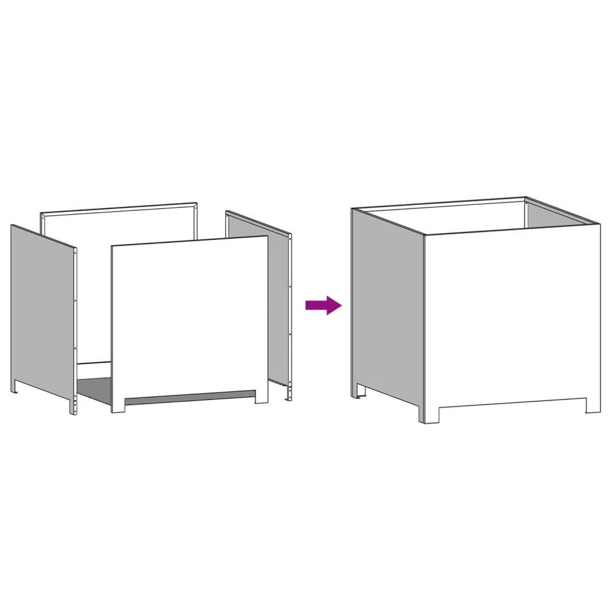 PFLANZKÜBEL Anthrazit 50/50/50 Cm Stahl - Anthrazit, Metall (50/50/50cm) - vidaXL