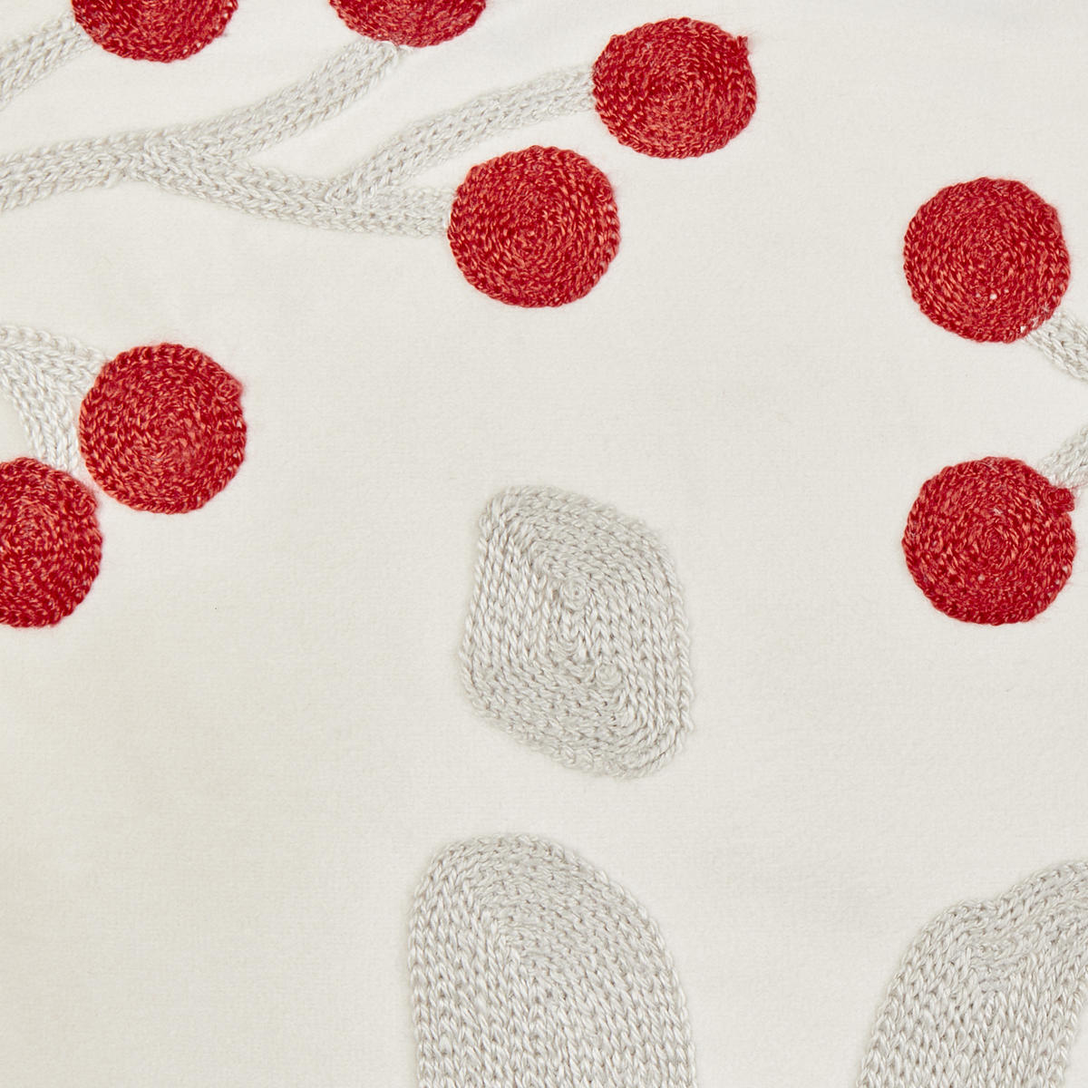 Dekokissen 2er-Set Cremeweiß 45/45 cm Praline - Rot/Weiß, Textil (45/45cm) - Beliani