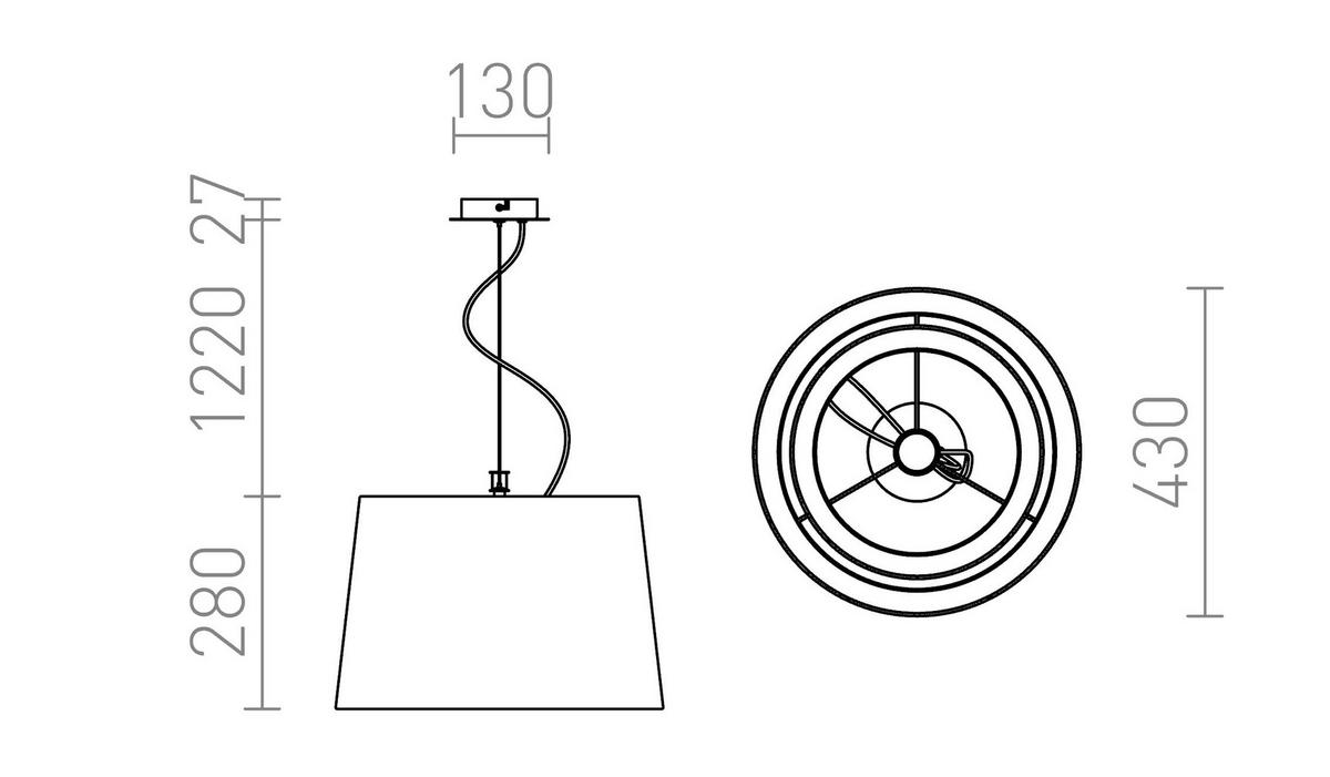 PENDELLEUCHTE ESPLANADE Transparent schwarz 15 W - Schwarz, Kunststoff (30/30/120cm) - Rendl