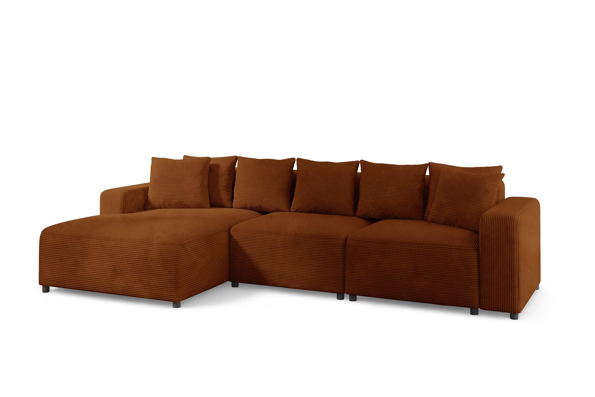 ECKSOFA Megan In Poso - Rotbraun, Holzwerkstoff/Textil (331/165cm) - Fun Möbel