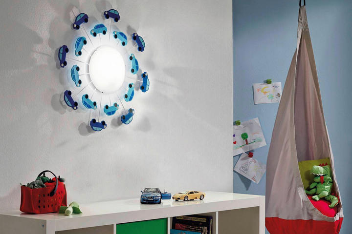 Babyzimmer Wandlampe mit blauen Autos