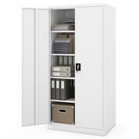 AKTENSCHRANK abschließbar KADO Flügeltüren 185x90x60cm Weiß - Weiß, Metall (90/185/60cm) - DELUKE