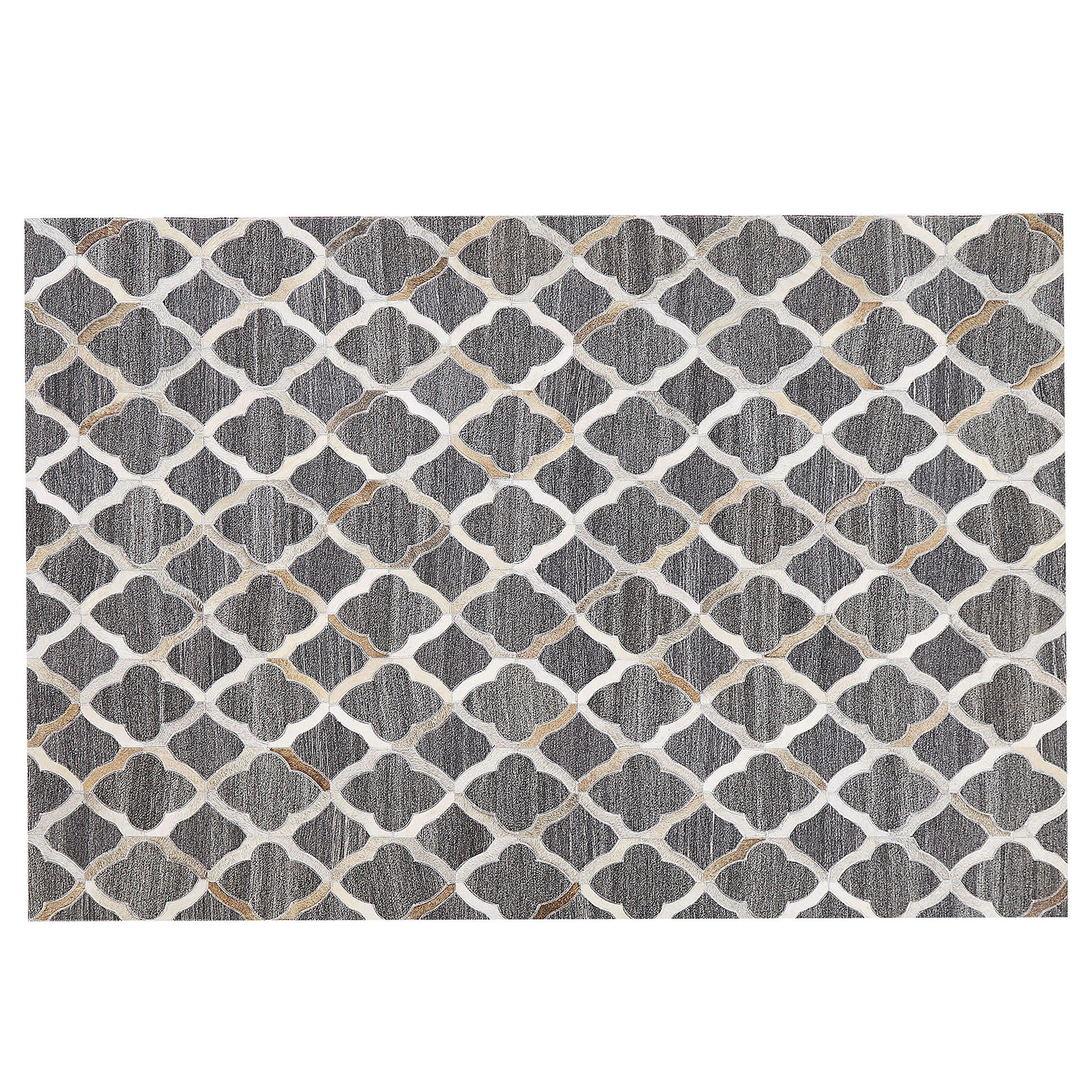 PATCHWORK-TEPPICH Rolunay 200/140 cm - Grau, Fell (140/200cm) - Beliani