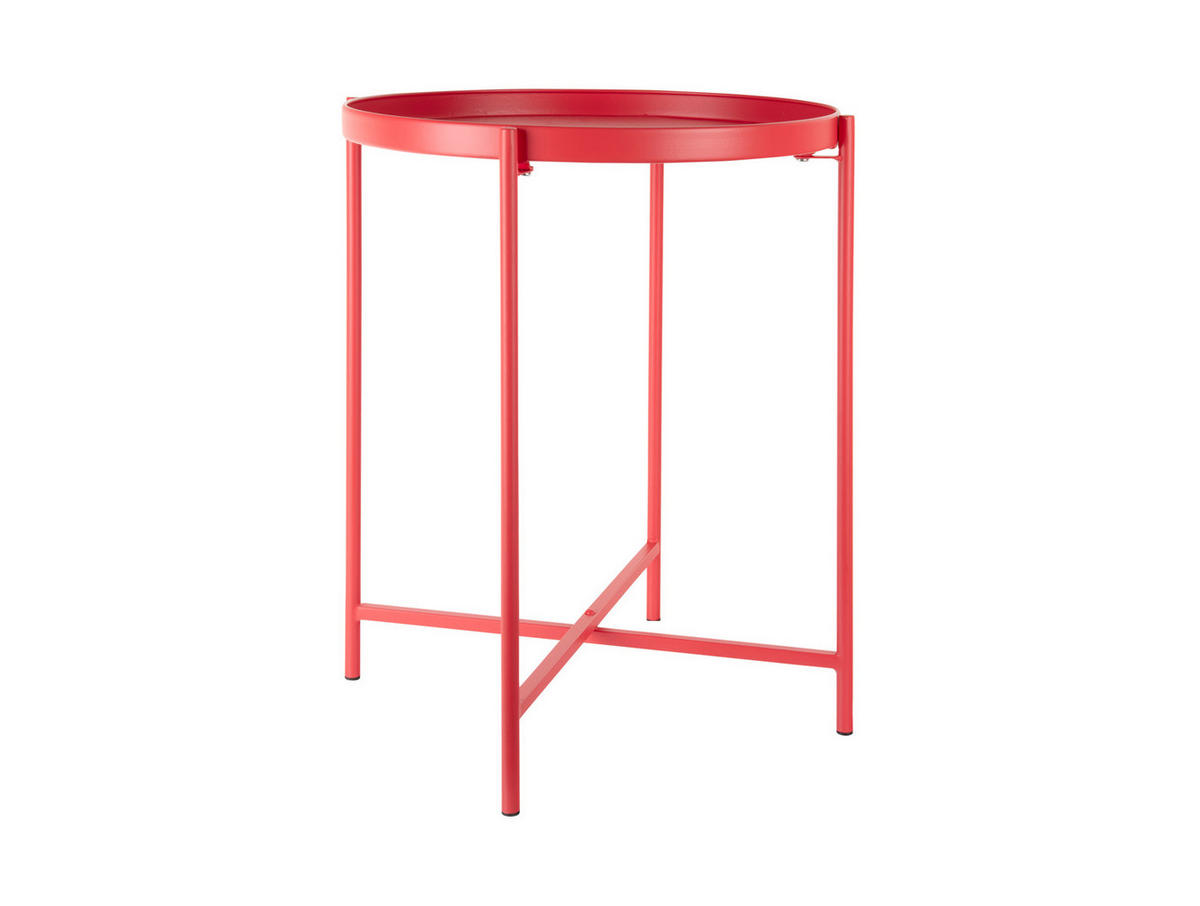 BEISTELLTISCH Meseta Rot 40/40/49 cm - Rot, Metall (40/40/49cm) - Leitmotiv