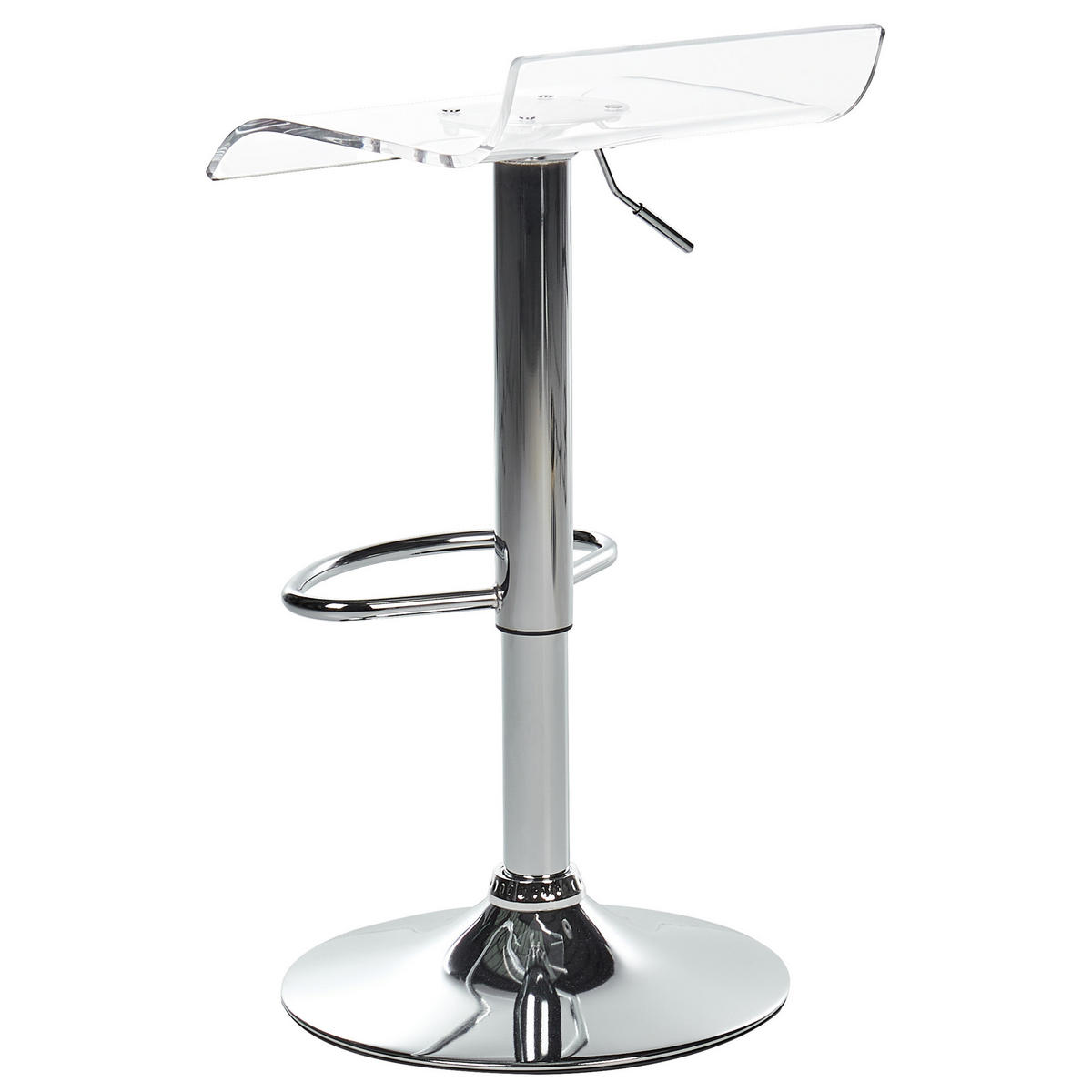 DREHHOCKER 2er-Set Transparent Neum - Transparent/Silberfarben, Kunststoff (38/60/39cm) - Beliani