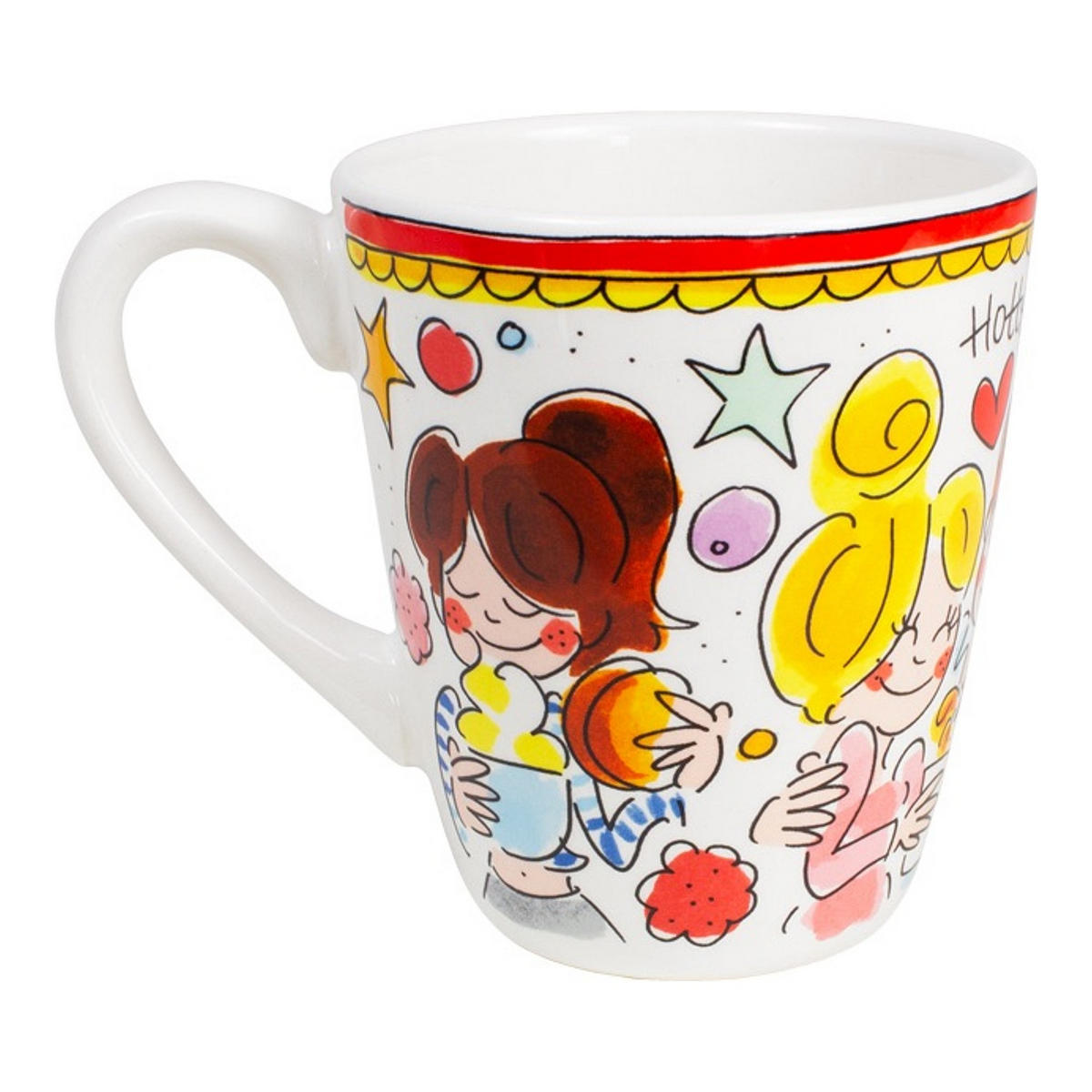 BECHER Roter Rand in Bunt - 350 ml - Multicolor, Keramik (0.35L) - Blond Amsterdam