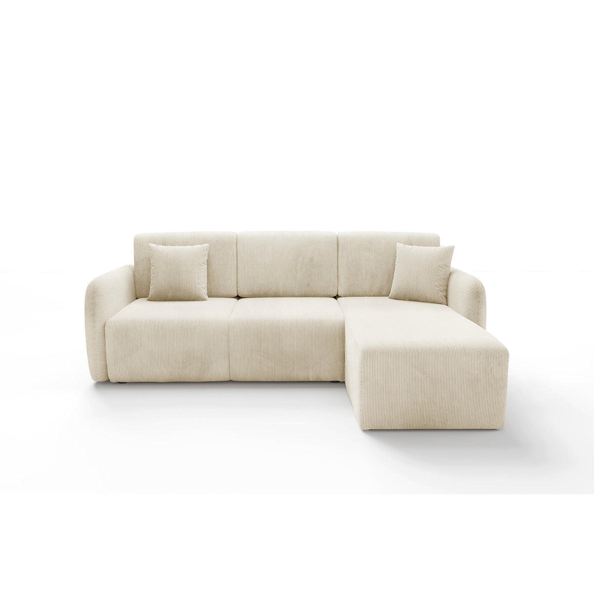 KUTNA GARNITURA Dora 3 mjesta Bež - bež, drvo (245/185cm) - Petits-meubles
