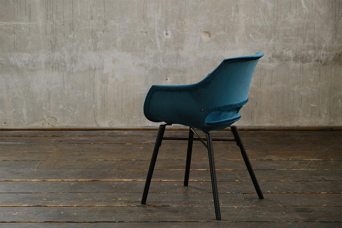 STUHL ZAJA Petrol Velvet - Petrol, Textil (57/82/59cm) - KAWOLA