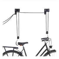 FAHRRADLIFT Schwarz Deckenmontage - Schwarz, Kunststoff/Metall (1/40/6cm) - Relaxdays