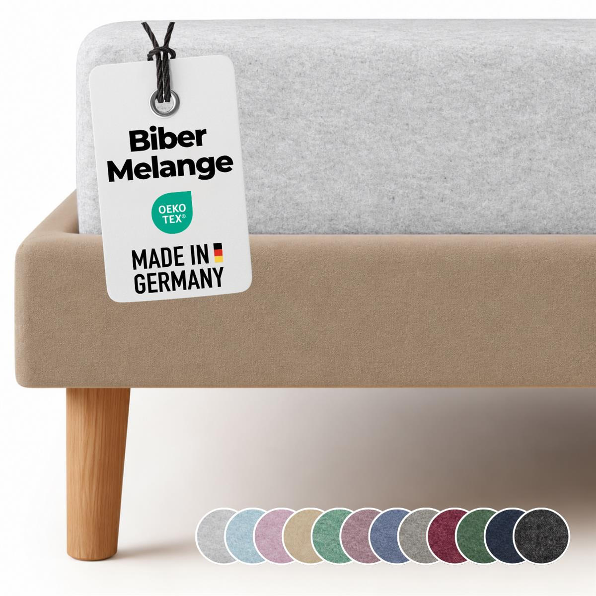 BIBER-SPANNBETTLAKEN 90x200 - 100x200 cm Made in Germany! Warme Winter Flanell Bettlaken aus 100% Baumwolle, Spannbetttuch Weißgrau - Creme, Textil (90/200cm) - Carpe Sonno