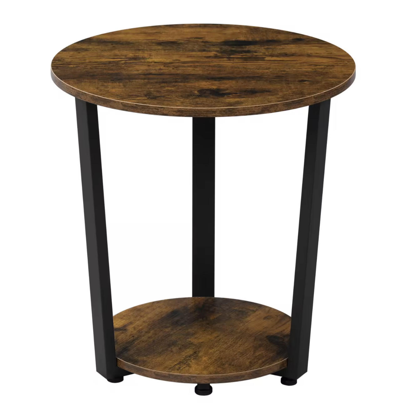 COUCHTISCH 50 x 53 cm mit 2 Ablagen in Rustik Braun - Braun, Holzwerkstoff (50/50/53cm) - Flora Grace