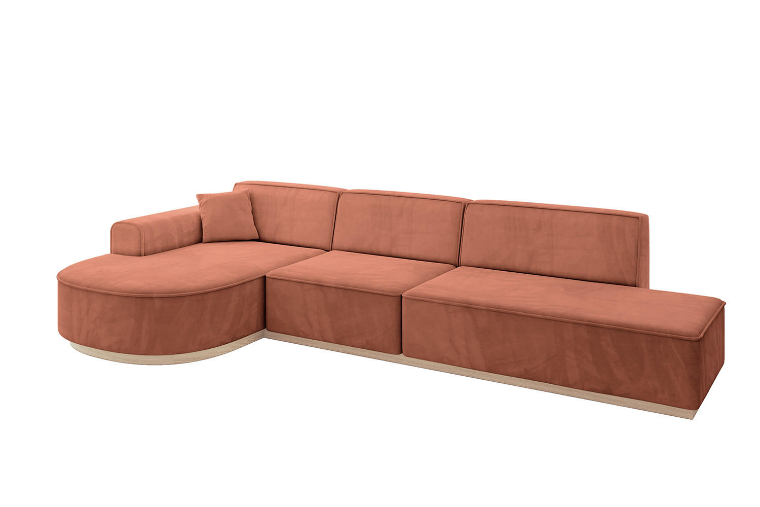 ECKSOFA Ottomane Links ARRIO-L2 - 328x171x83 cm Apricot - Koralle, Holzwerkstoff/Textil (328/171cm) - ALTDECOR