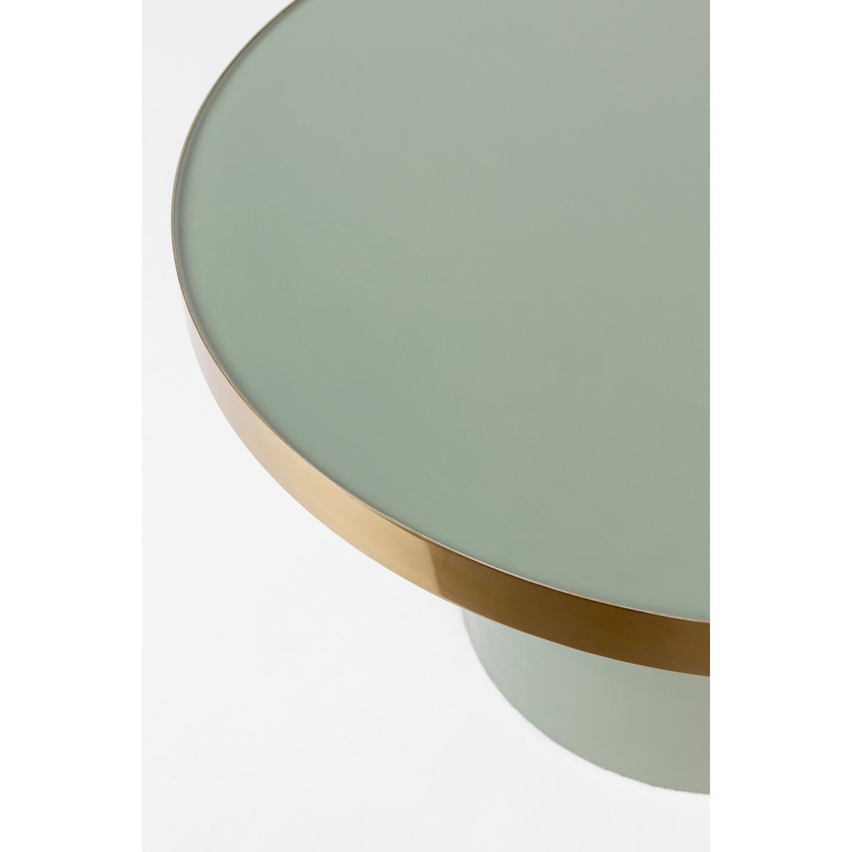 COUCHTISCH Glam Rund 60 cm Grün/ Gold - Grün, Metall (60/60/35cm) - Zuiver