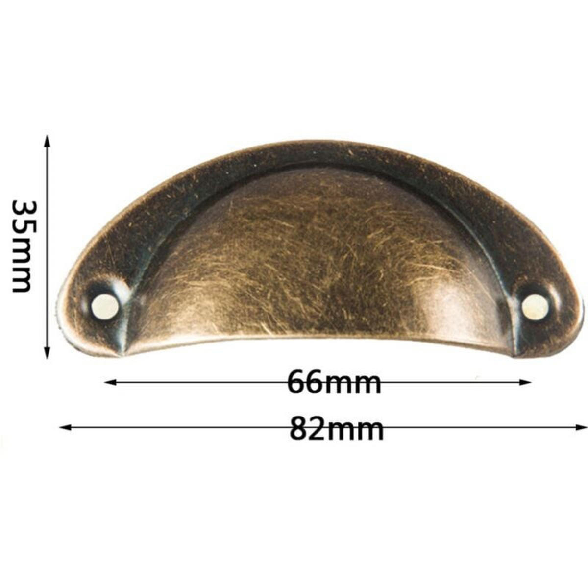 MÖBELGRIFF Antikmessing 10er-Set 82 mm - Multicolor, Metall (3.5/3.5/0.82cm)