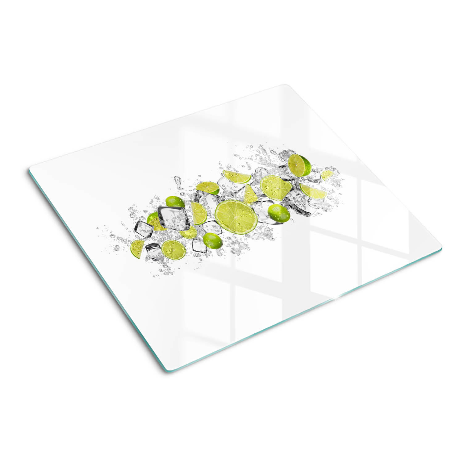 GLASPLATTE 60x52 cm Eiswürfel mit Limettengeschmack - Grün, Glas (60/0.4/52cm) - TULUP