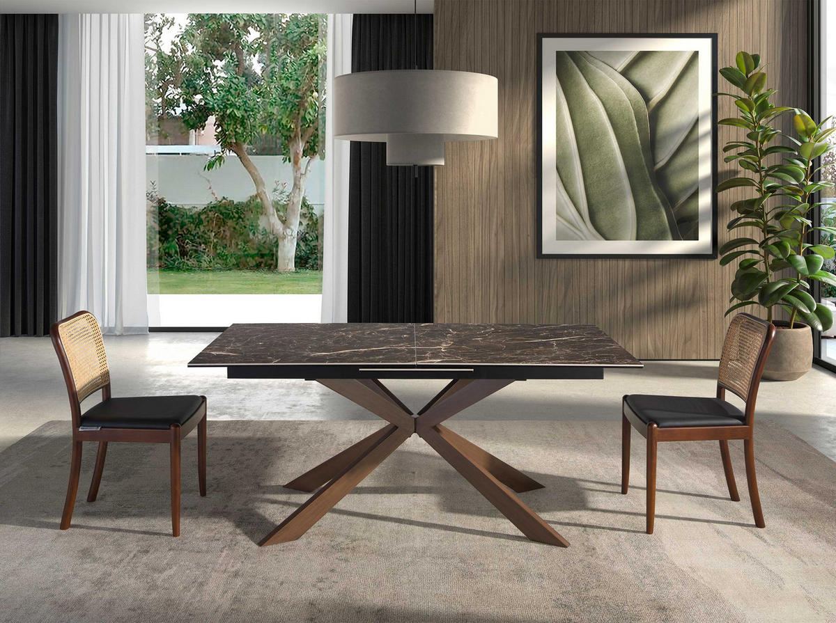 ESSTISCH Rechteckig Braun Walnuss 160/90/76 cm - Walnussfarben/Braun, Stein (90/160/76cm) - ANGEL CERDA
