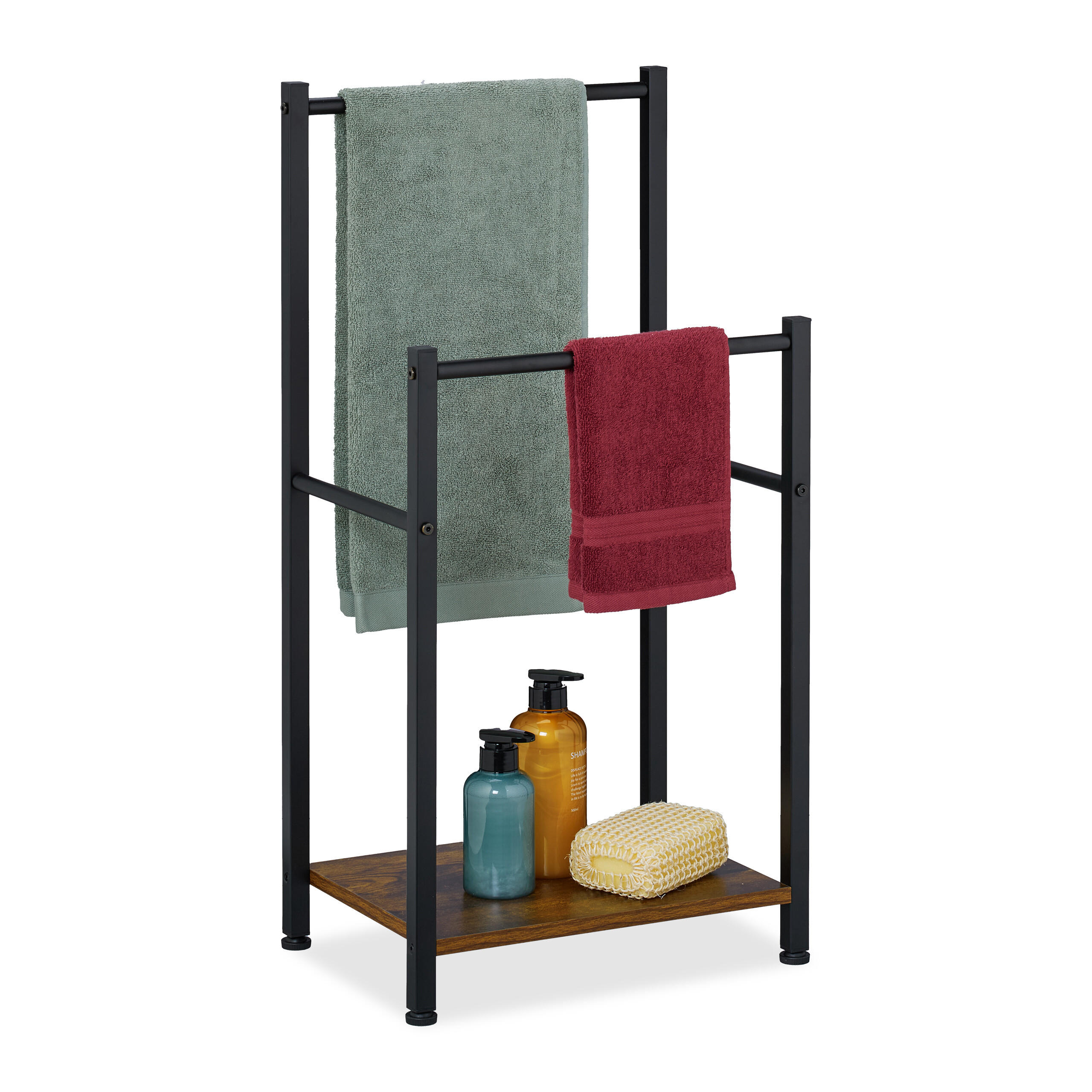 HANDTUCHSTÄNDER - Multicolor, Holzwerkstoff/Metall (40/80/28cm) - Relaxdays