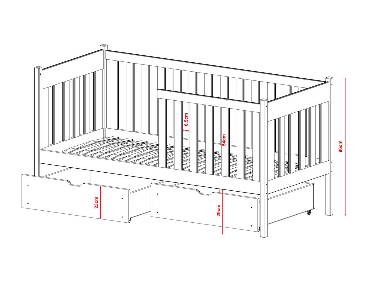 KINDERBETT WEIß - Weiß, Holz (90/200cm) - FURNLUX