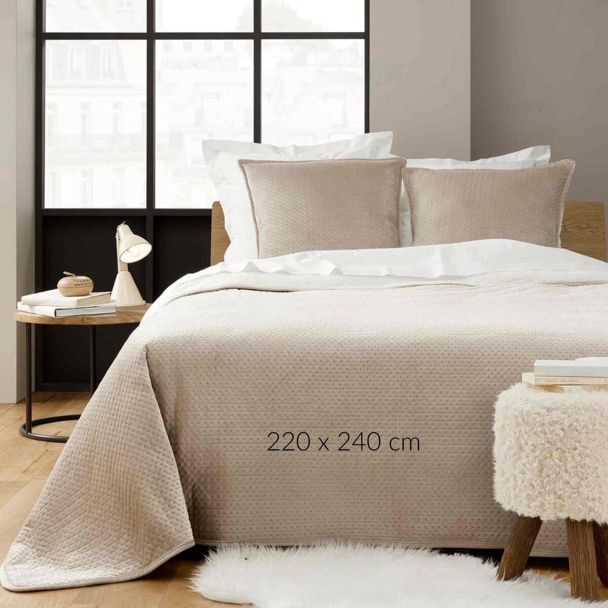 BETTÜBERWURF mit Kissenbezügen Mylene 220/240 cm - Beige, Textil (240/220cm) - Douceur d´intérieur
