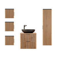 KOUPELNOVÝ NÁBYTEK 60.6cm Gaia 2er-Set Dubové dřevo a černá barva - hnědá, kompozitní dřevo (60.6/59/46cm) - Petits-meubles