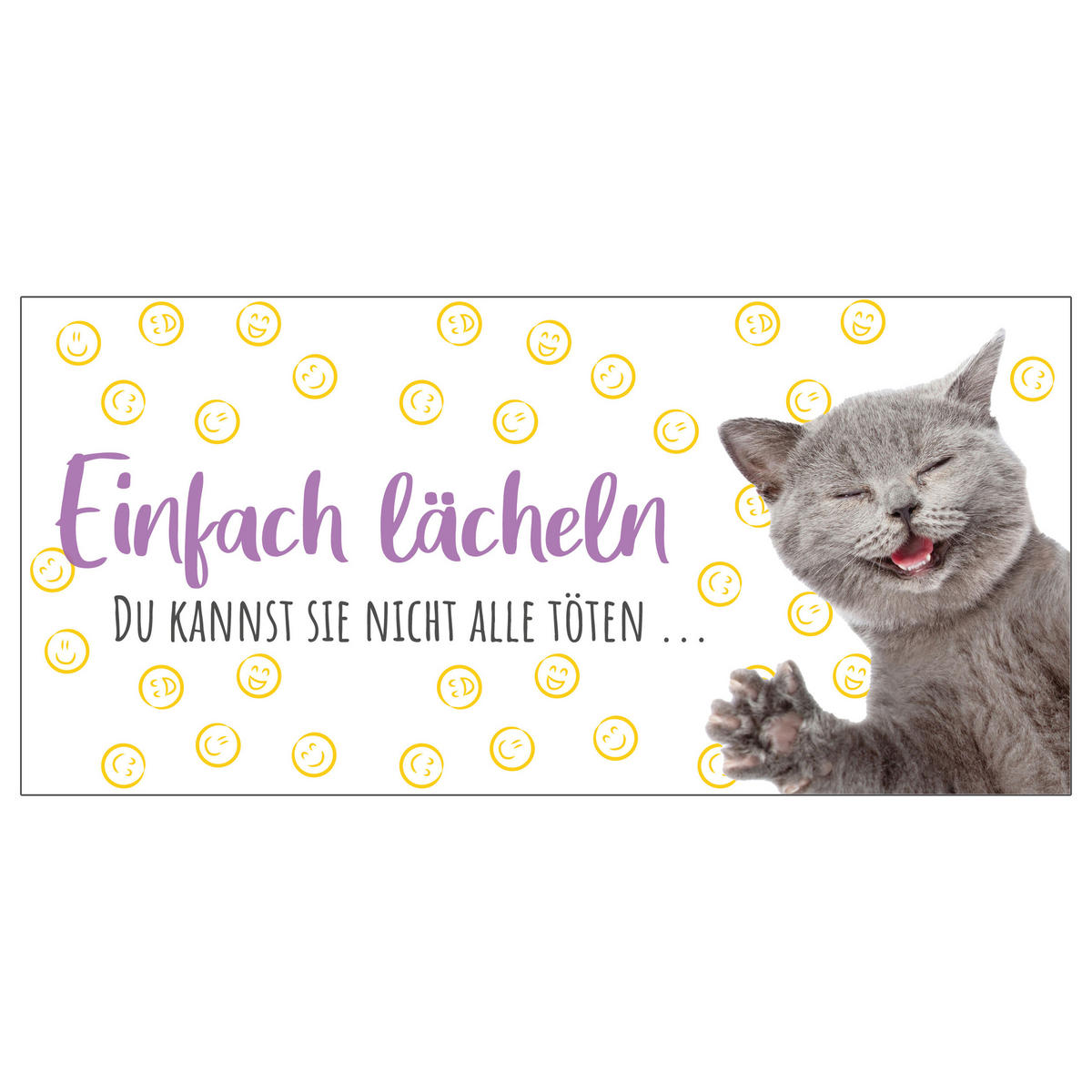 KAFFEEBECHER Katze Einfach Lächeln Mehrfarbig 320 ml - Multicolor, Keramik (0.32L) - United Labels