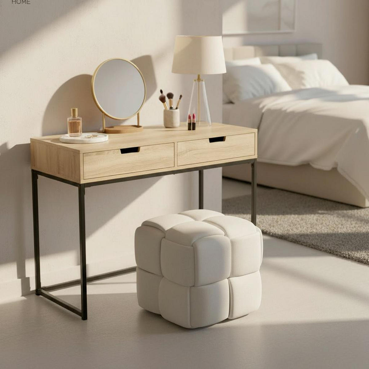 KONSOLENTISCH Giorgia Eiche/Schwarz MDF - Schwarz, Holz (100/38/76cm) - Bessagi Home