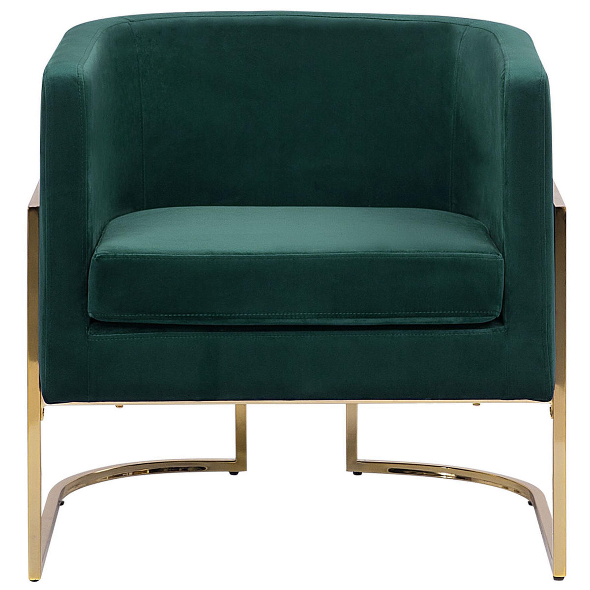 SESSEL Samtstoff Grün Sirkka - Grün, Textil/Metall (72/71/70cm) - Beliani
