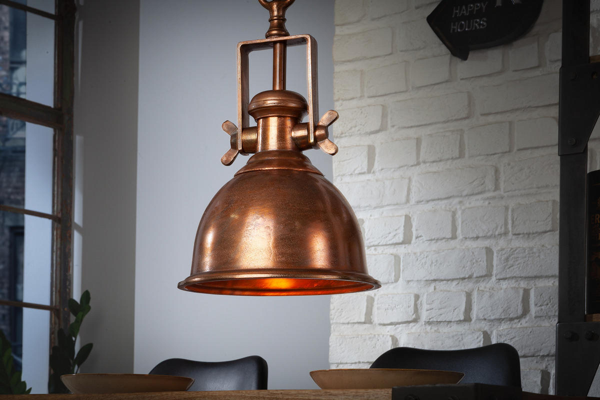 HÄNGELEUCHTE INDUSTRIAL Metall Kupfer 45 cm - Kupferfarben, Metall (29/29/45cm) - riess-ambiente