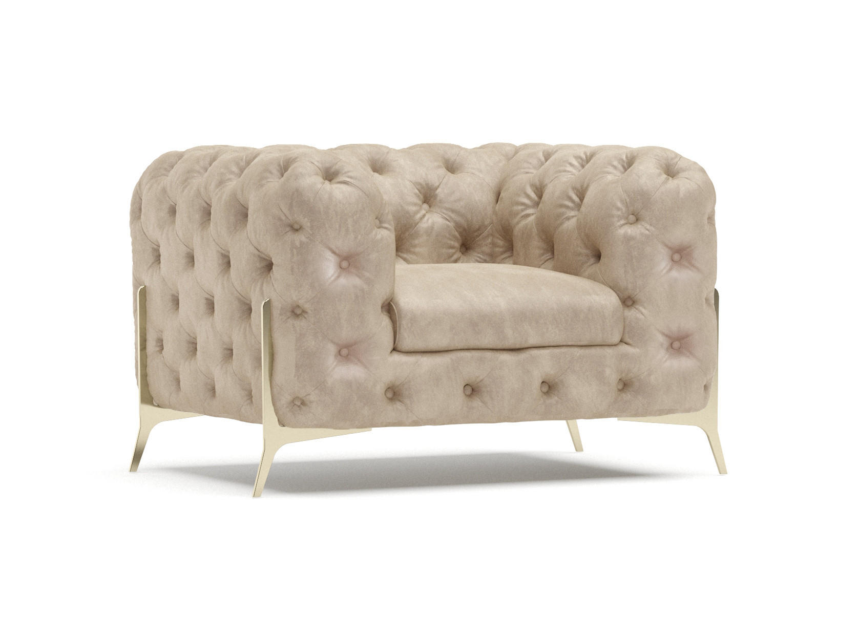 S-Style Chesterfield-Sessel Beige 125x75x100 cm