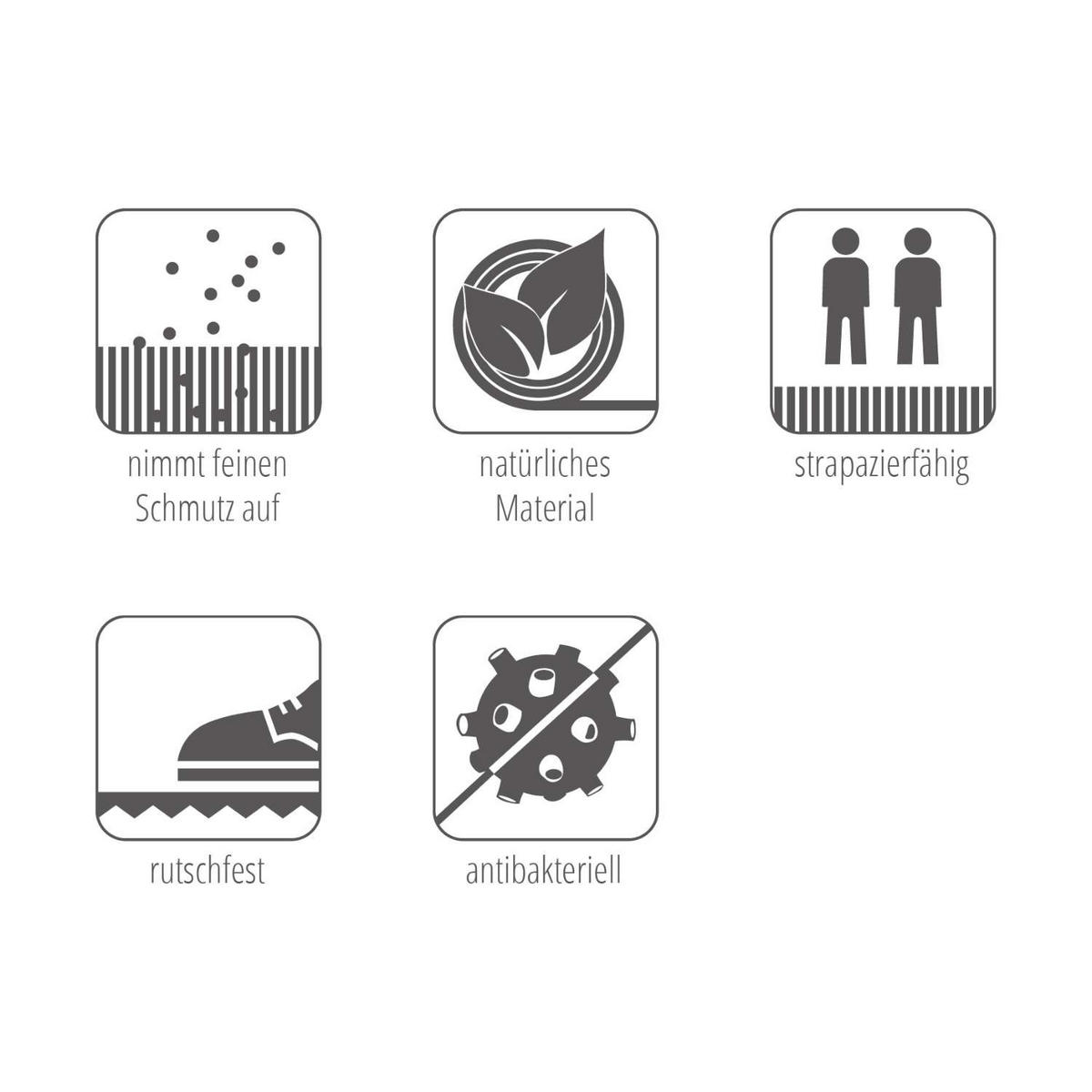 KOKOSMATTE COCO STYLE - Grau, Textil (40/60cm) - Astra