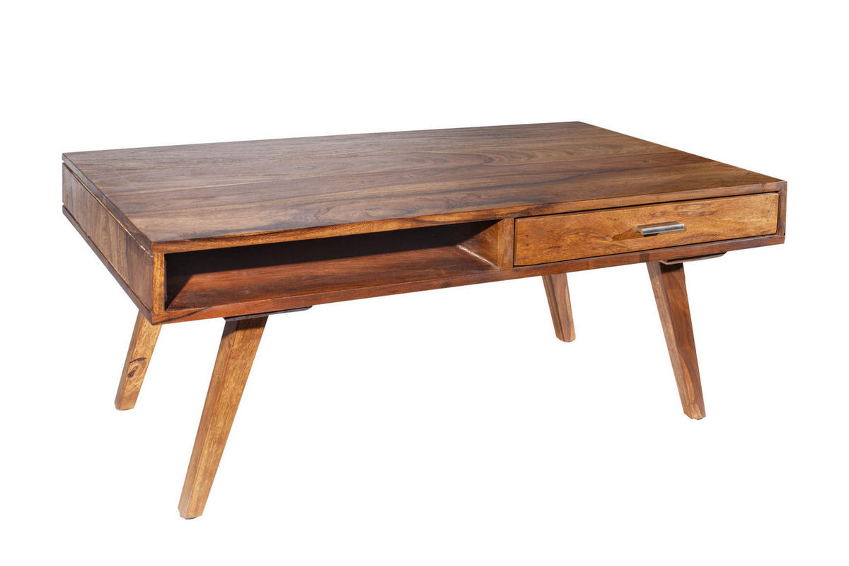 COUCHTISCH RETRO Sheesham rechteckig Natur 100cm - Braun, Holz (55/100/40cm) - riess-ambiente