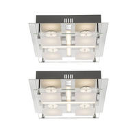 LED DECKENLEUCHTE PATRA Weiß 2er Set - Weiß, Glas (24/24/7cm) - Globo Lighting