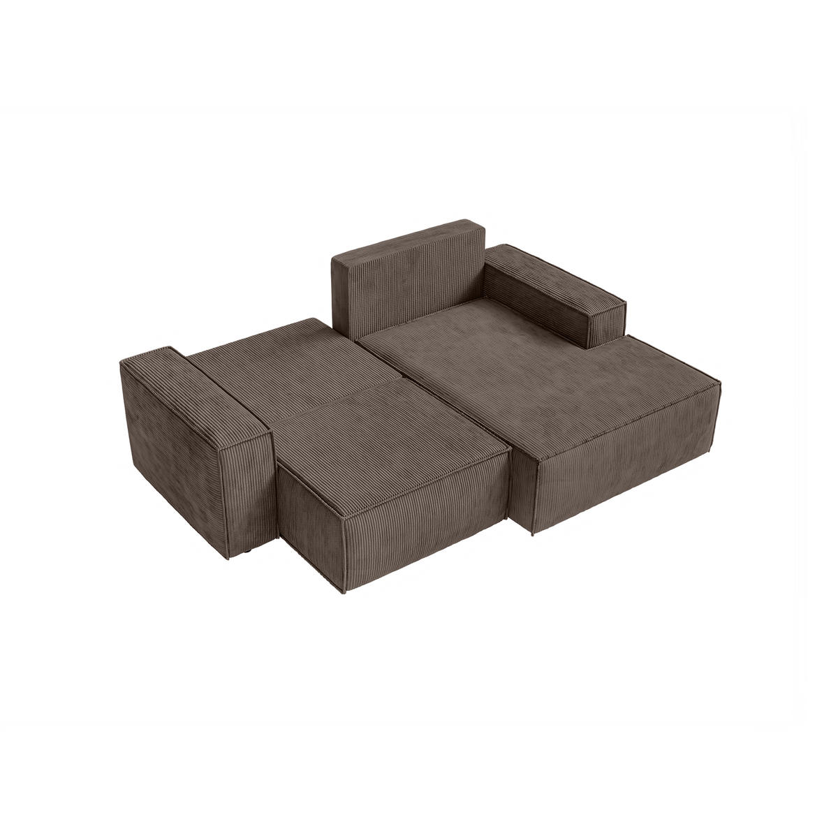 ECKSOFA KOKKO MINI mit Schlaffunktion, Dunkelbraun - Dunkelbraun, Textil (240/167cm) - Fedve