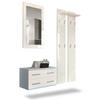 GARDEROBE Kioto Front in Creme Hochglanz - Creme, Holzwerkstoff (170/200/35cm) - Vladon