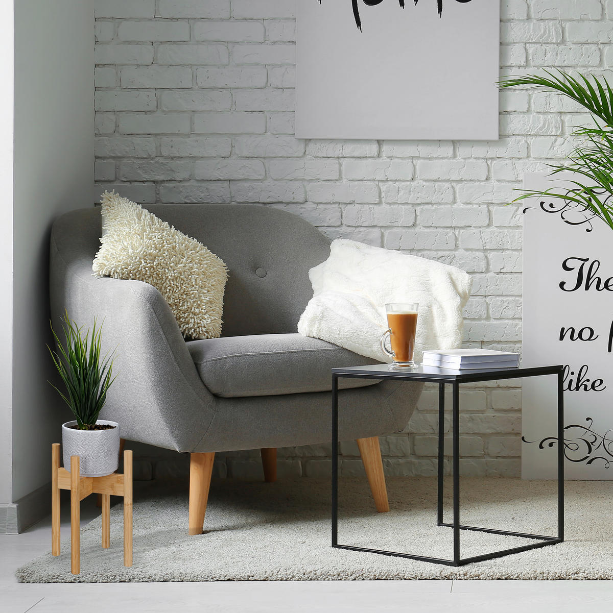 3XPFLANZENSTÄNDER - Hellbraun, Holz (34/40/34cm) - Relaxdays