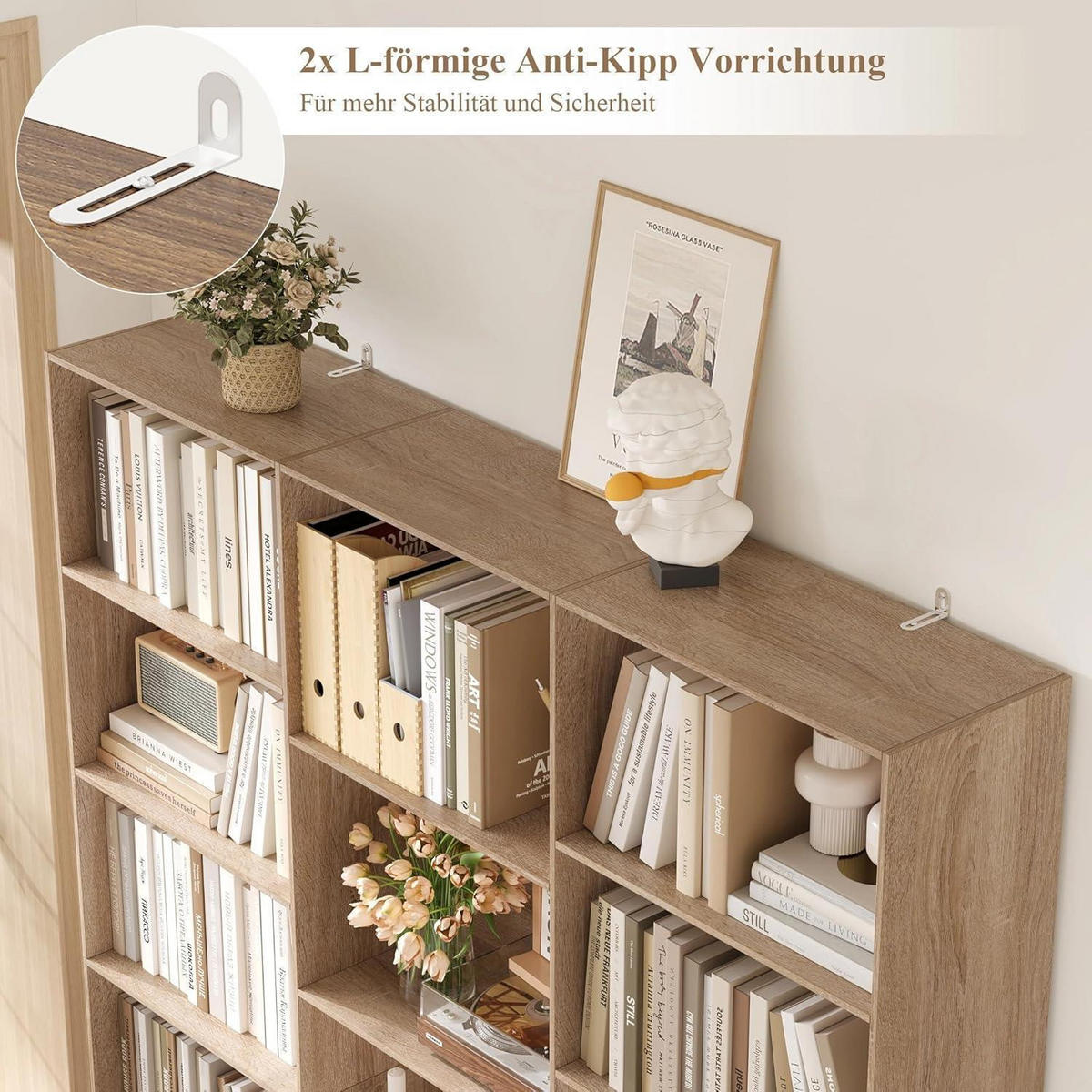 BÜCHERREGAL 188 cm Eiche - Braun, Holzwerkstoff (149/188/23.5cm)