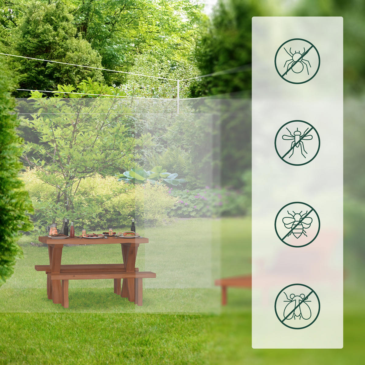 MOSKITONETZ - Weiß, Textil (300/250/500cm) - Relaxdays