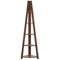 BÜCHEREGAL 5 Fächer Mobile Solo - Dunkelbraun, Holzwerkstoff (49/175/36cm) - Beliani
