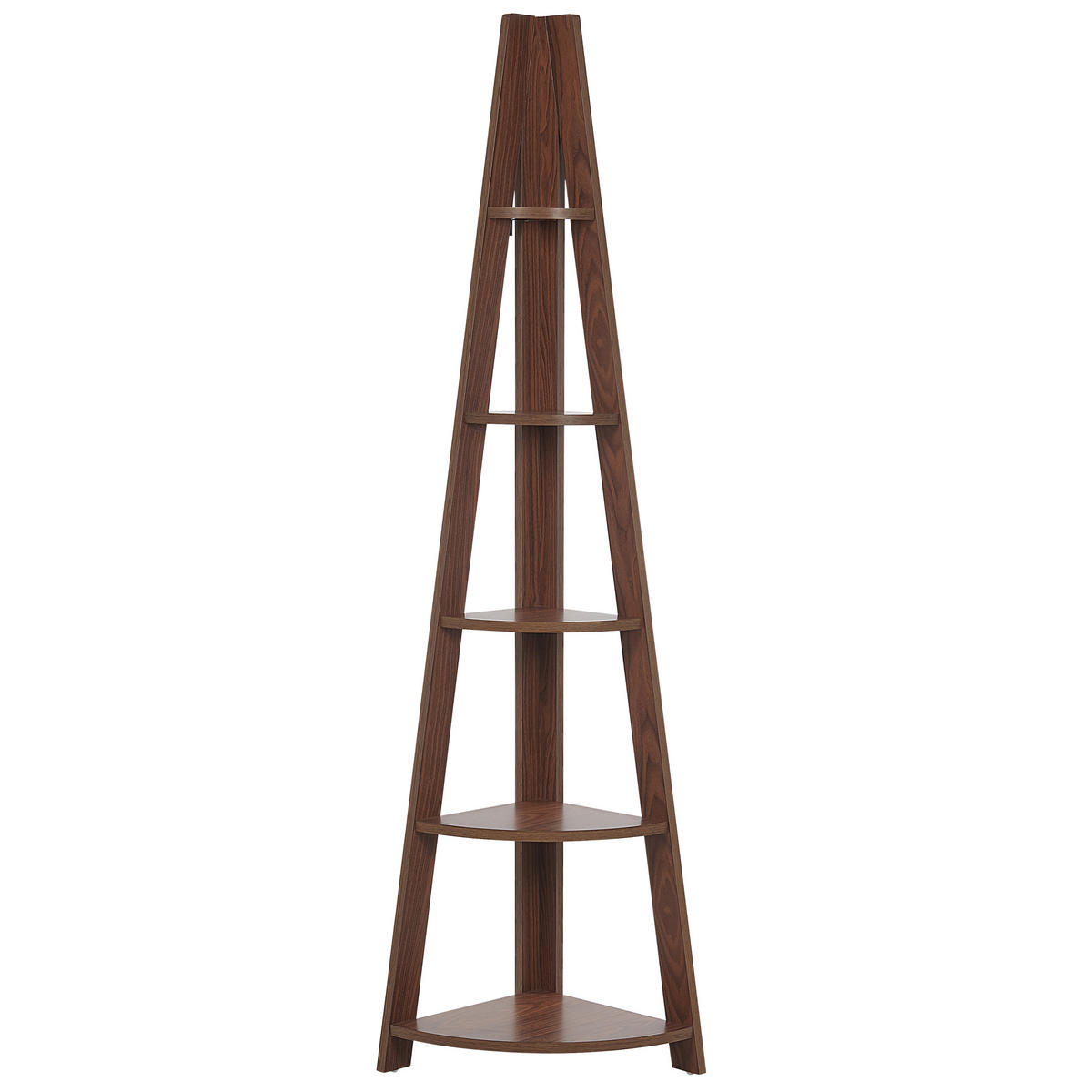 BÜCHEREGAL 5 Fächer Mobile Solo - Dunkelbraun, Holzwerkstoff (49/175/36cm) - Beliani