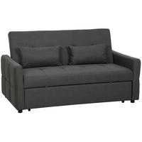 SCHLAFSOFA Polyester Dunkelgrau - Dunkelgrau/Schwarz, Kunststoff/Textil (85/85/160cm) - HOMCOM
