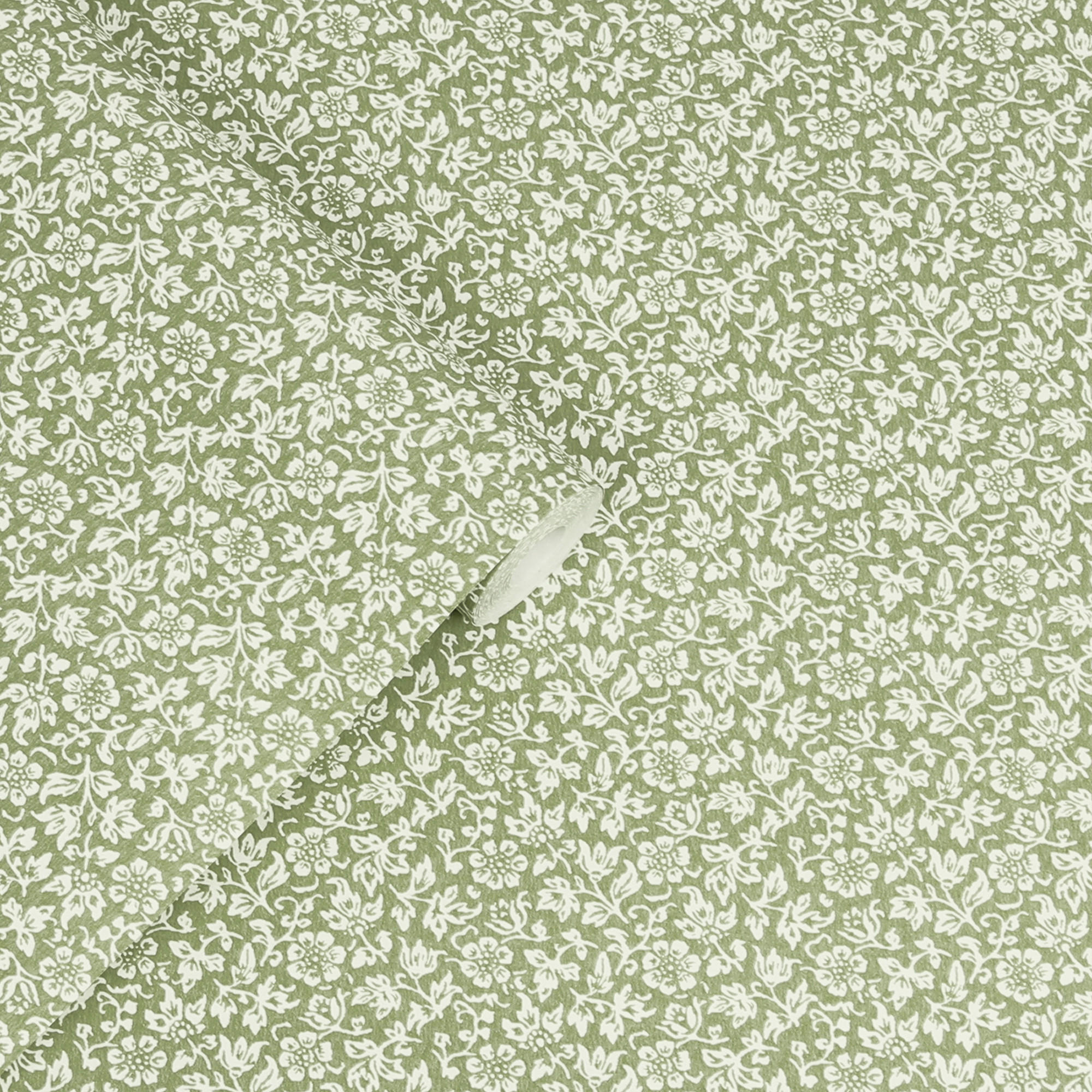 VLIESTAPETE Sweet Alyssum Moosgrün - Grün, Papier/Kunststoff (52/1000cm) - Graham & Brown