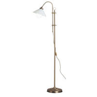 LED STEHLEUCHTE Altmessing Opal - Messingfarben, Glas/Metall (47/23/170cm) - Globo Lighting