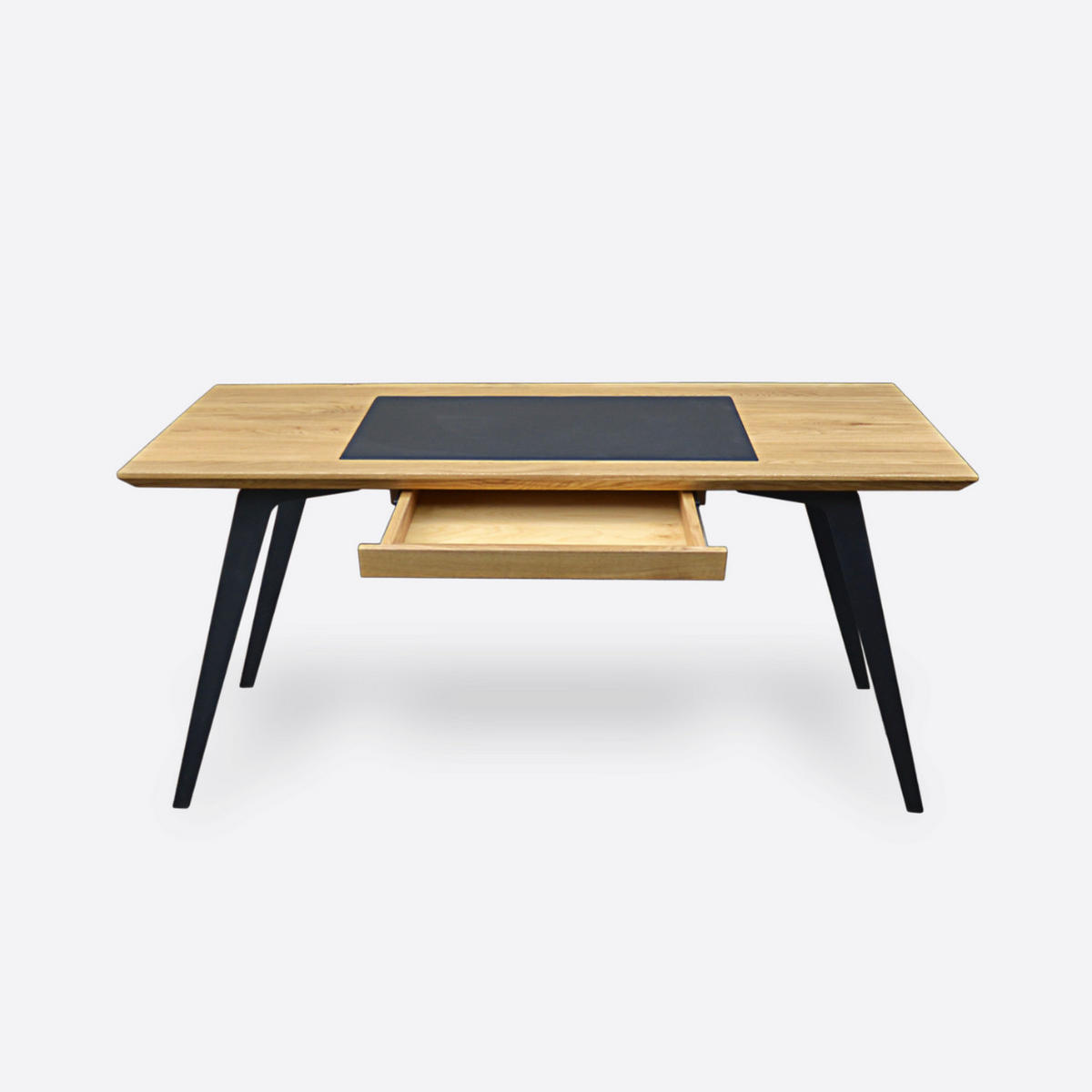 SCHREIBTISCH aus Eiche auf Metallbeine VITA III - Eichefarben, Holz (80/160/75cm) - Rawood Furniture