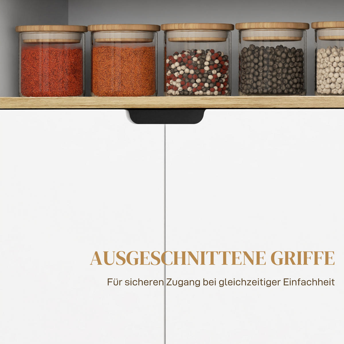 KÜCHENWAGEN mit Schrank, 80 x 40 x 82 cm, Weiß - Multicolor, Holzwerkstoff (80/82/40cm) - HOMCOM