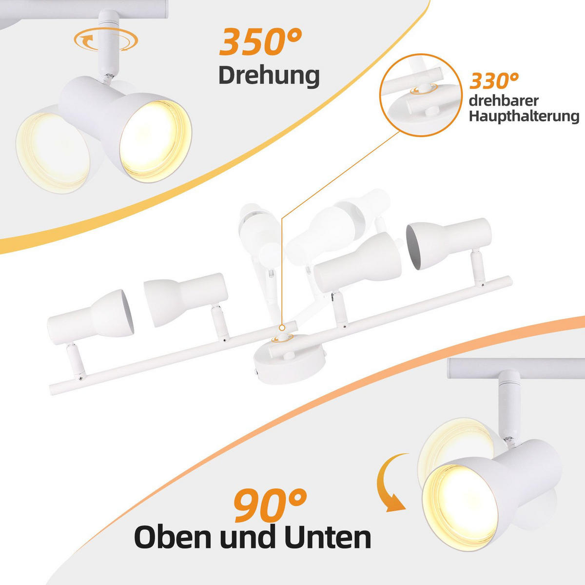 DECKENLEUCHTE Wärmeaura 60.5/8/16.5cm - Weiß, Metall (60.5/8/16.5cm) - Nettlife
